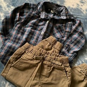 Boys long sleeve button up shirt w/pants